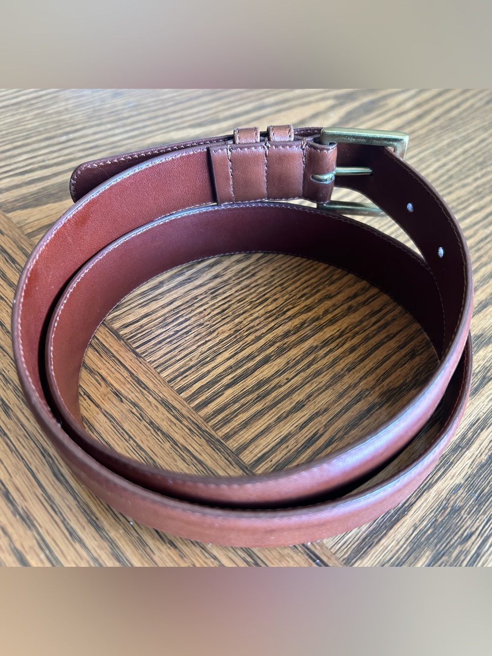 Coach Vintage Women’s Brown Leather Belt with Brass Buckle 34” - Picture 2 of 9